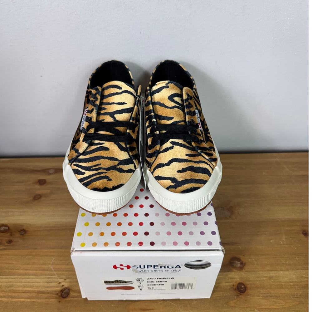 New Superga 2750 Fanvelvetw Sneakers Cog Zebra Women's 8.5 - Picture 2 of 10